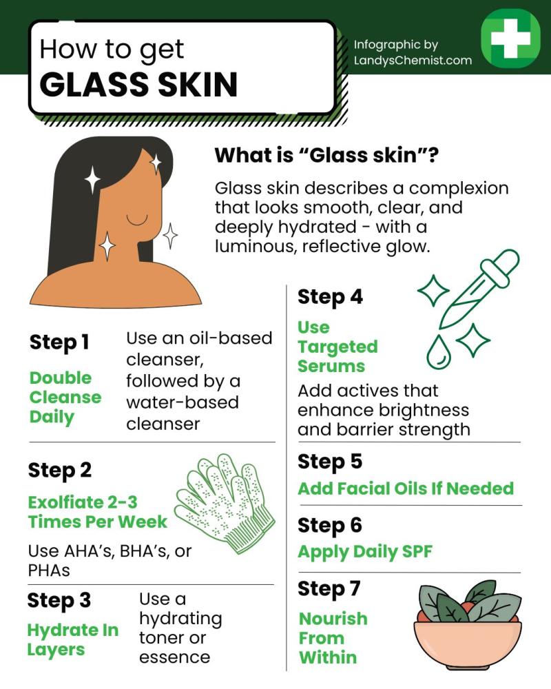 how to get glass skin infographic