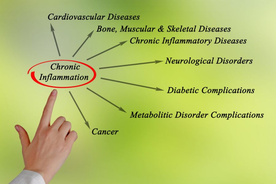 an infogrpahic showcasing the types of inflammation in the body