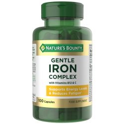 Nature's Bounty Gentle Iron Complex with Vitamins B12 & C Caps 100