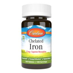 Carlson Labs Chelated Iron 27mg Tablets 100