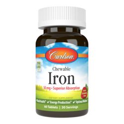 Carlson Labs Chewable Iron 30mg Strawberry Tablets 60