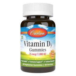 Carlson Labs Vitamin D3 1000iu Natural Fruit Gummies 60