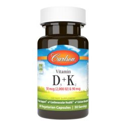 Carlson Labs Vitamin D3 + K2 Capsules 60