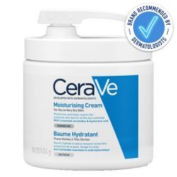 Cerave Moisturising Cream with Pump 454g is recommended by dermatologists