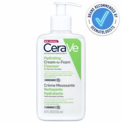 Cerave Hydrating Cream-to-Foam Cleanser 236ml is recommended by dermatologists
