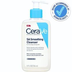 Cerave SA Smoothing Cleanser 236ml is recommended by dermatologists