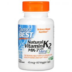 Doctor's Best Natural Vitamin K2 MK7 with MenaQ7 45mcg Vcaps 60