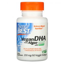 Doctor's Best Vegan DHA from Algae 200mg Veg Softgels 60