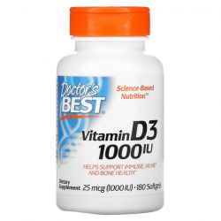 Doctor's Best Vitamin D3 1000iu Softgels 180