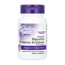 Doctor's Best Women's Digestive Probiotic Prebiotic With Cranberry Capsules 30 Main Image
