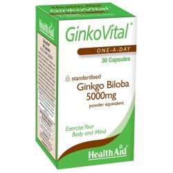HealthAid GinkoVital (Ginkgo Biloba) 5000mg Capsules 30