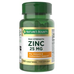 Nature's Bounty Maximum Strength Zinc 25mg Caplets 100