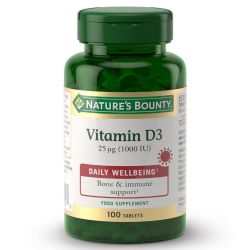 Nature's Bounty Vitamin D3 25ug (1000iu) Tablets 100
