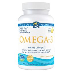 Nordic Naturals Omega-3 690mg Lemon (Fish Gelatin) Softgels 60