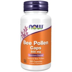 NOW Foods Bee Pollen 500mg Capsules 100
