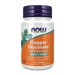 NOW Foods Copper Glycinate Tablets 120 Main Image