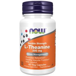 NOW Foods Double Strength L-Theanine 200mg Capsules 60