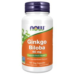 NOW Foods Ginkgo Biloba 60mg Capsules 120