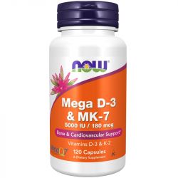 NOW Foods Mega D-3 & MK-7 Capsules 120
