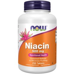 NOW Foods Niacin 500mg Tablets 250