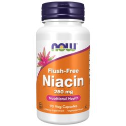 NOW Foods Niacin Flush-Free 250mg Capsules 90