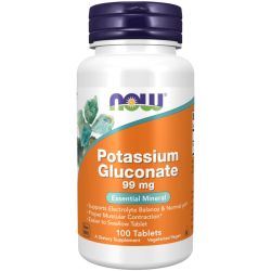 NOW Foods Potassium Gluconate 99mg Tablets 100