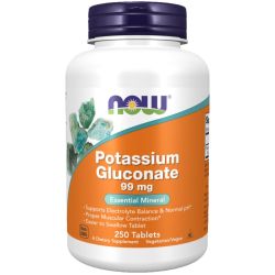 NOW Foods Potassium Gluconate 99mg Tablets 250