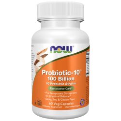 NOW Foods Probiotic-10 100 Billion Capsules 60