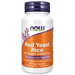 NOW Foods Red Yeast Rice with CoQ10 600mg Capsules 60