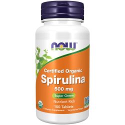 NOW Foods Spirulina Organic 500mg Tablets 100