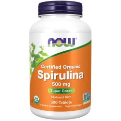 NOW Foods Spirulina Organic 500mg Tablets 500