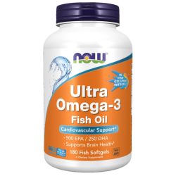 NOW Foods Ultra Omega-3 Fish-Gelatin Softgels 180