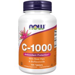 NOW Foods Vitamin C-1000 with Rose Hips & Bioflavonoids Tablets 100