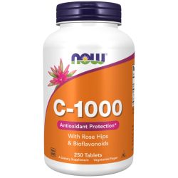 NOW Foods Vitamin C-1000 with Rose Hips & Bioflavonoids Tablets 250