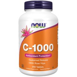 NOW Foods Vitamin C-1000 with Rose Hips - Sustained Release Tablets 250