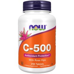 NOW Foods Vitamin C-500 with Rose Hips Tablets 250