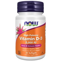 NOW Foods Vitamin D-3 2000iu Softgels 30
