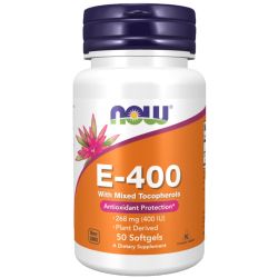 NOW Foods Vitamin E-400 Natural Mixed Tocopherols Gels 50