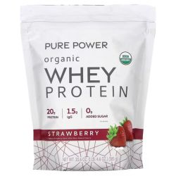 Pure Power Organic Whey Protein Strawberry 585g