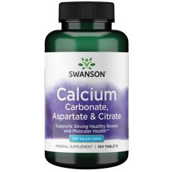 Swanson Calcium Carbonate Aspartate & Citrate 500mg Tablets 100