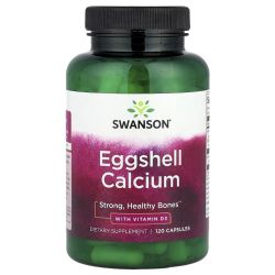 Swanson Eggshell Calcium with Vitamin D-3 Capsules 120