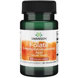 Swanson Folate (5-Methyltetrahydrofolic Acid) 800mcg Capsules 30