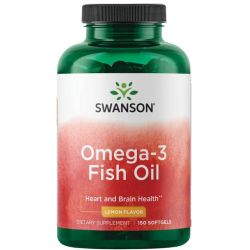 Swanson Omega-3 Fish Oil Lemon Softgels 150