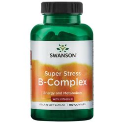 Swanson Super Stress B-Complex with Vitamin C Capsules 100