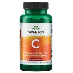 Swanson Vitamin C with Rose Hips Extract 500mg Capsules 100