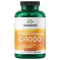 Swanson Vitamin C with Rose Hips Extract Timed-Release 1000mg Tablets 250