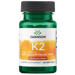 Swanson Vitamin K2 Natural 50mcg Softgels 30
