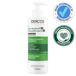 Vichy Dercos Anti-Dandruff Shampoo for Normal to Greasy Hair 390ml recommended by dermatologists