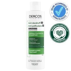 Vichy Dercos Anti-Dandruff Shampoo for Normal to Oily Hair 200ml recommended by dermatologists