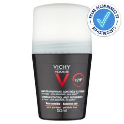 Vichy Homme 72hr Extreme Anti-Perspirant Roll-on 50ml recommended by dermatologists
